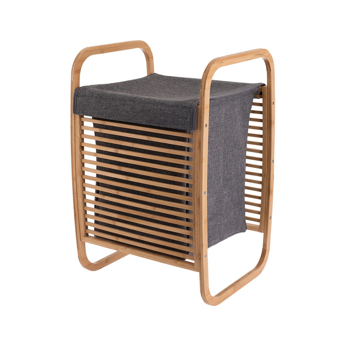 ESTIA ΚΑΛΑΘΙ ΑΠΛΥΤΩΝ BAMBOO ΜΕ ΘΗΚΗ ΠΟΛΥΕΣΤΕΡΑ 40x35x60.5cm - Image 2