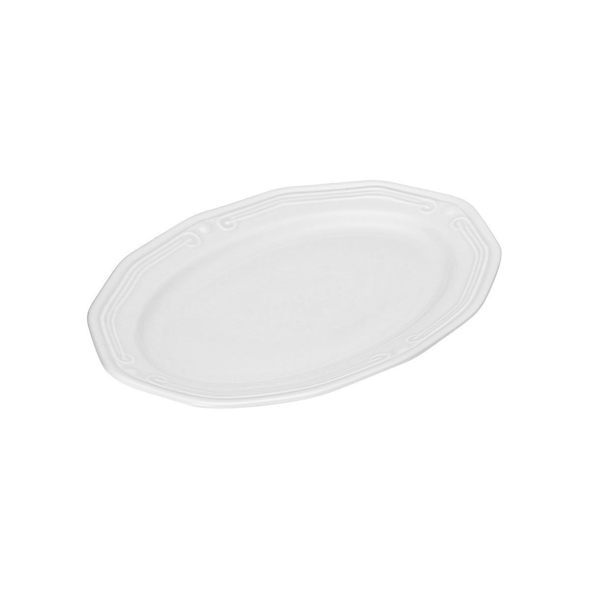 ESTIA ΠΙΑΤΕΛΑ ΟΒΑΛ ATHÉNÉE ΠΟΡΣΕΛΑΝΙΝΗ ΑΝΑΓΛΥΦΗ 25cm WHITE - Image 2