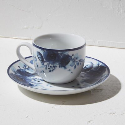 ESTIA ΦΛΙΤΖΑΝΙ ΚΑΦΕ BLUE ROSE ΠΟΡΣΕΛΑΝΙΝΟ 100ml ΜΕ ΠΙΑΤΑΚΙ