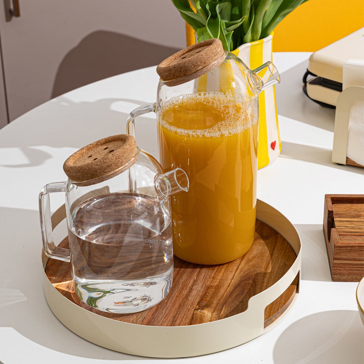 ESTIA ΚΑΝΑΤΑ ΓΥΑΛΙΝΗ 1800ml ΜΕ ΚΑΠΑΚΙ ΦΕΛΛΟΥ - Image 4