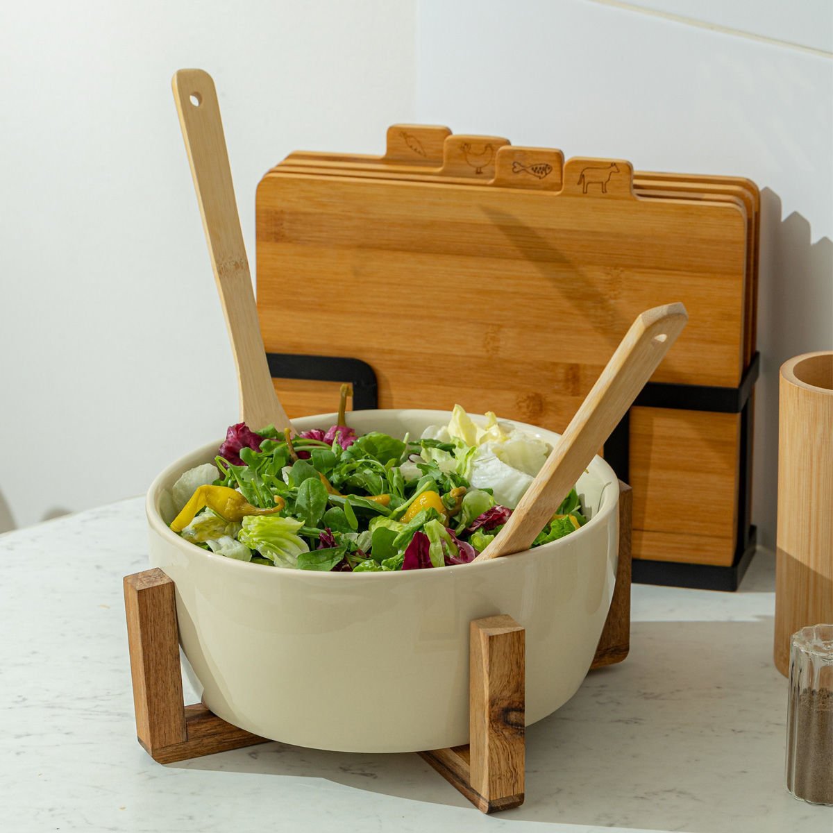 ESTIA ΣΑΛΑΤΙΕΡΑ ALLURE 28cm ΜΕ ΒΑΣΗ IVORY - Image 4