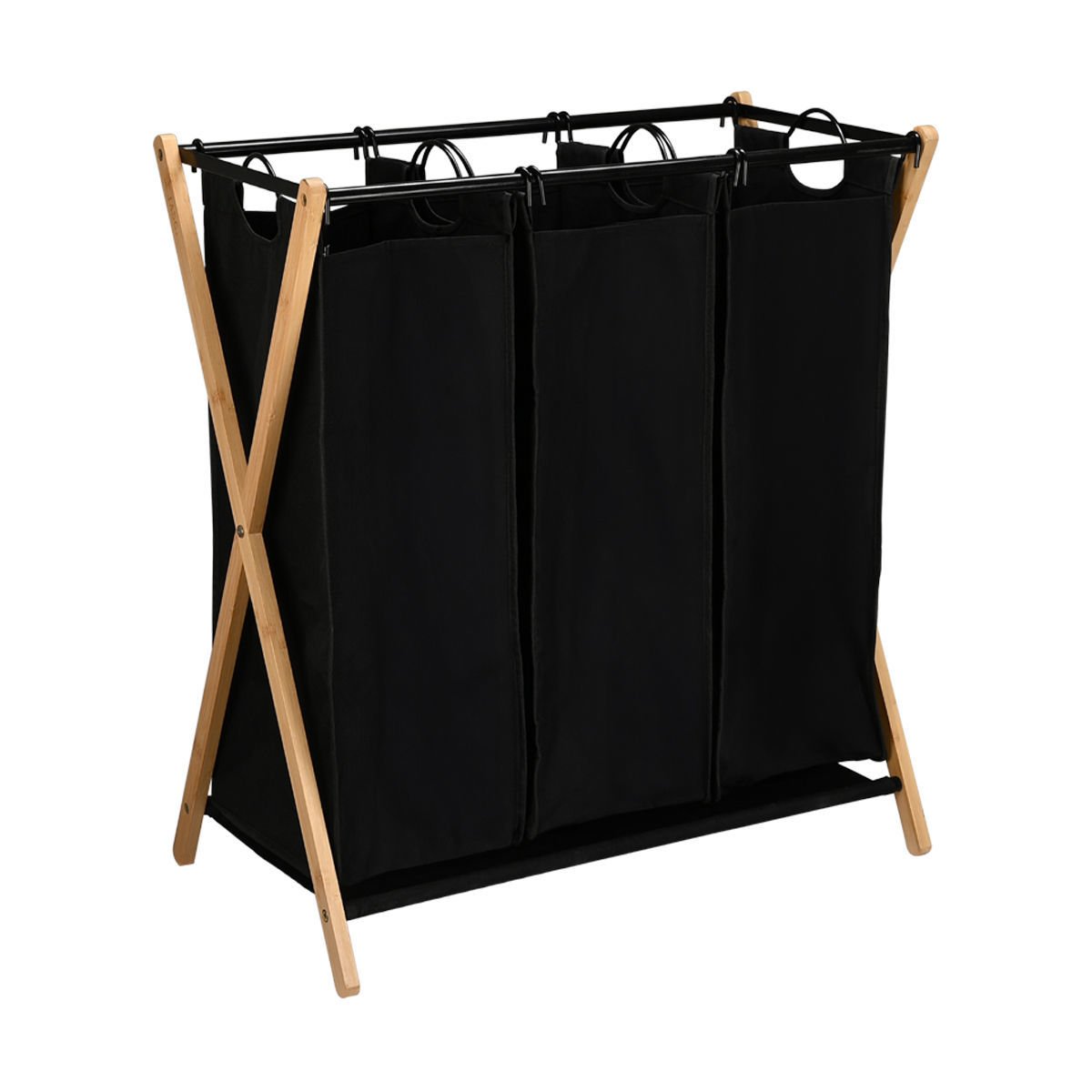 ESTIA ΚΑΛΑΘΙ ΑΠΛΥΤΩΝ BAMBOO ESSENTIALS 102lt 3 ΘΕΣΕΩΝ 68x40x76cm ΜΑΥΡΟ - Image 2