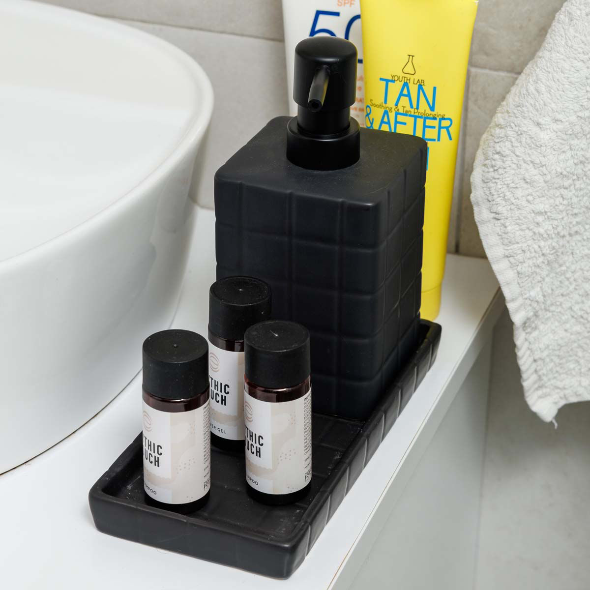 ESTIA ΑΝΤΛΙΑ ΣΑΠΟΥΝΙΟΥ TILES ΚΕΡΑΜΙΚΗ 450ml 7.5x15cm ΜΑΥΡΗ - Image 3