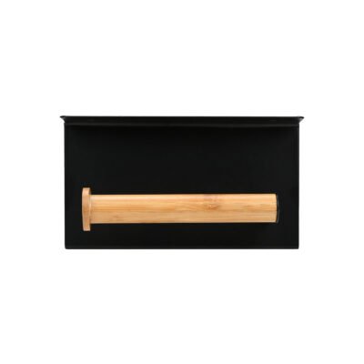 ESTIA ΧΑΡΤΟΘΗΚΗ ΕΠΙΤΟΙΧΙΑ BAMBOO ESSENTIALS ΜΕ ΘΕΣΗ ΓΙΑ ΚΙΝΗΤΟ ΜΕΤΑΛΛΙΚΗ ΜΑΥΡΗ