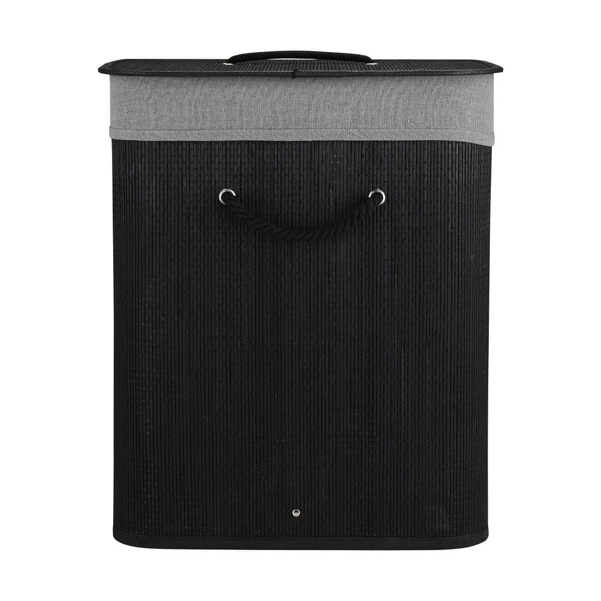ESTIA ΚΑΛΑΘΙ ΑΠΛΥΤΩΝ BAMBOO ESSENTIALS 60LT ΠΤΥΣΣΟΜΕΝΟ ΟΡΘΟΓΩΝΙΟ ΜΑΥΡΟ ΝΕΑ ΠΛΕΞΗ