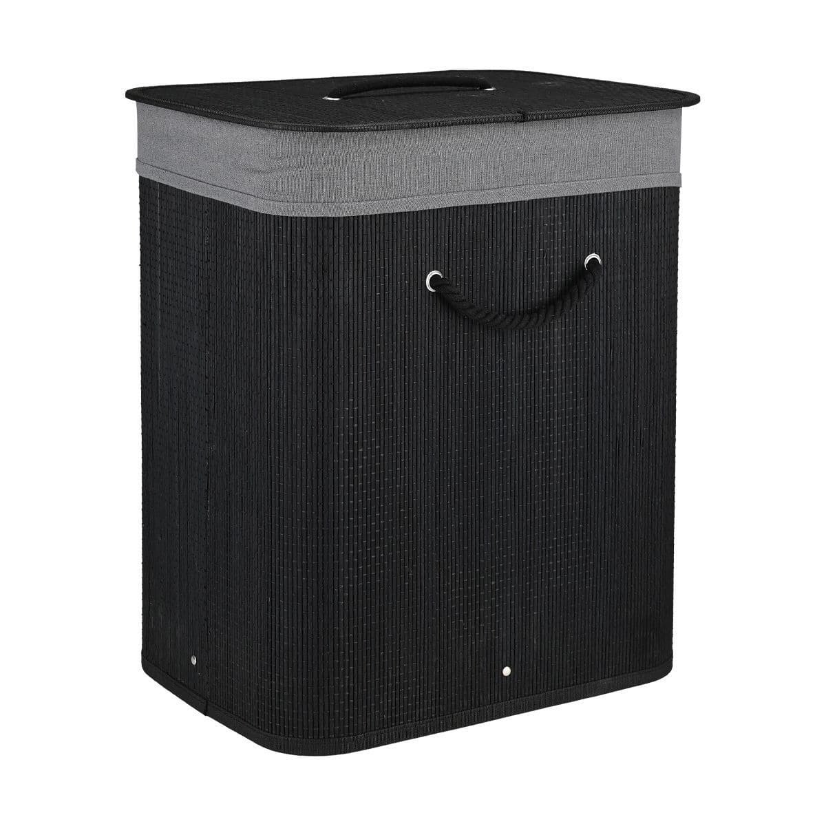 ESTIA ΚΑΛΑΘΙ ΑΠΛΥΤΩΝ BAMBOO ESSENTIALS 60LT ΠΤΥΣΣΟΜΕΝΟ ΟΡΘΟΓΩΝΙΟ ΜΑΥΡΟ ΝΕΑ ΠΛΕΞΗ - Image 2