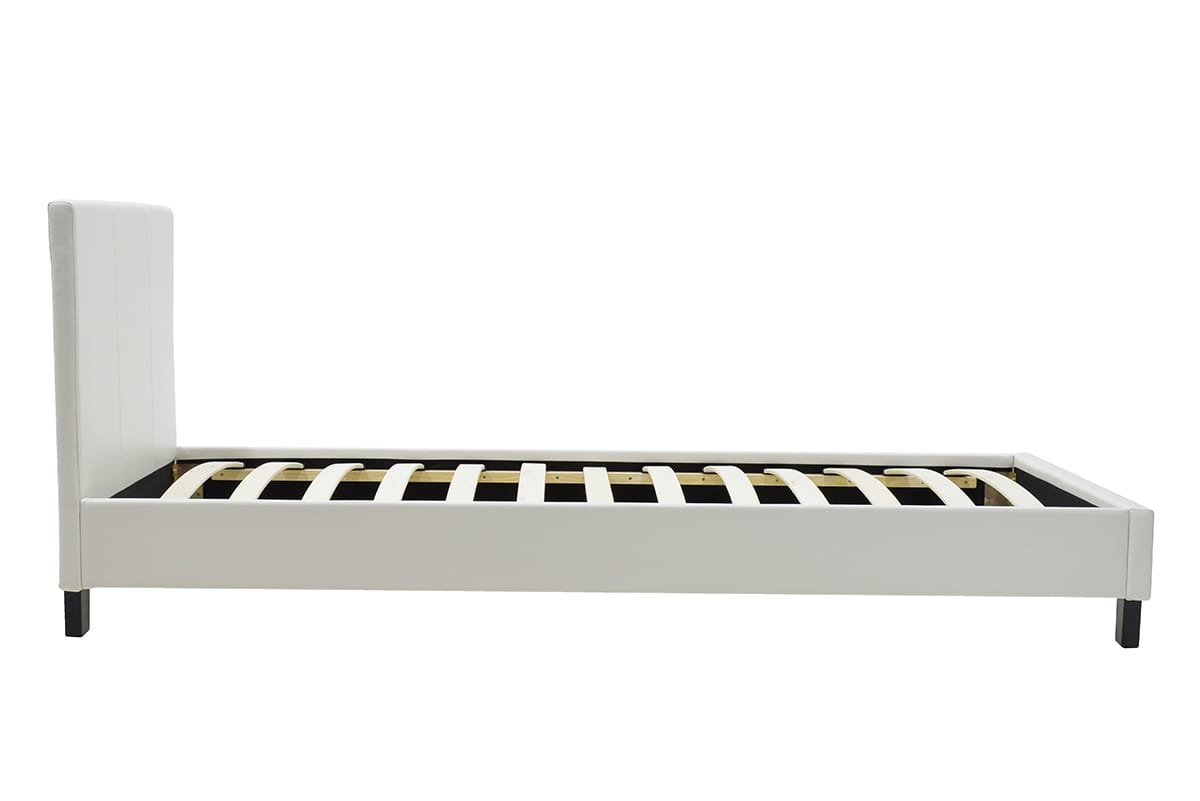 Κρεβάτι Nevil μονό 100x200 PU χρώμα λευκό ματ - Image 3