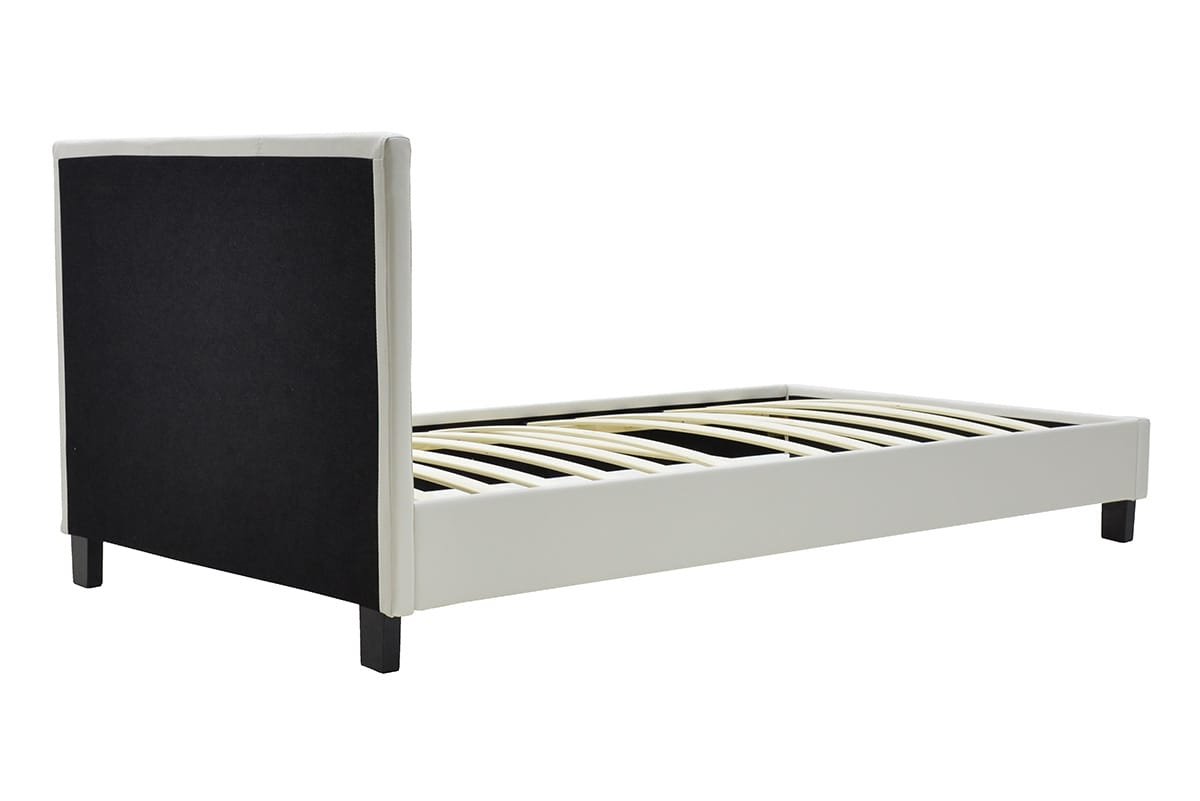 Κρεβάτι Nevil μονό 100x200 PU χρώμα λευκό ματ - Image 4