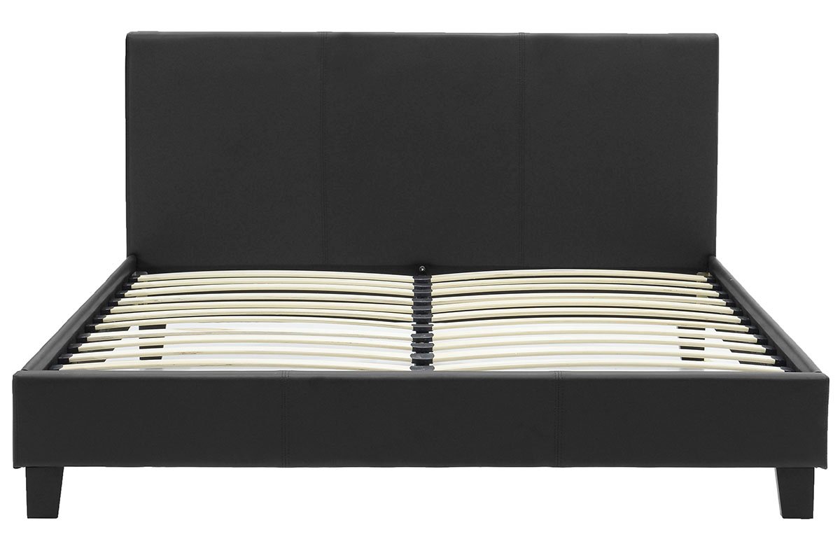 Κρεβάτι Nevil διπλό 150x200 PU χρώμα μαύρο ματ - Image 4