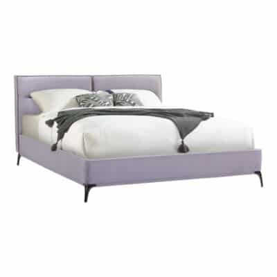 Κρεβάτι Ikina βελούδο σε ανοιχτό γκρι απόχρωση 160x200εκ