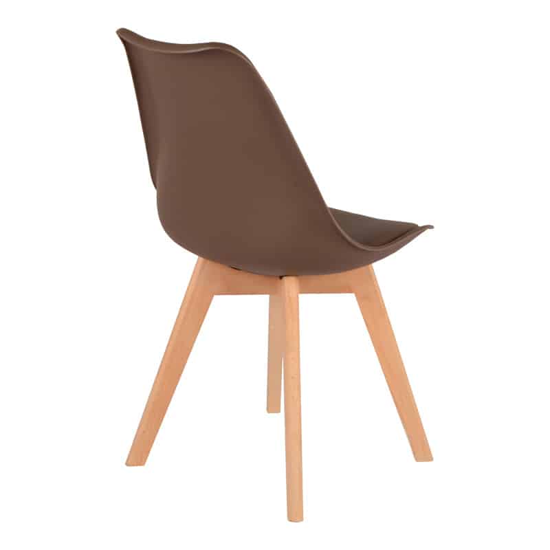 Καρέκλα Gaston PP-PU καφέ απόχρωση- φυσικό πόδι 43x51x75εκ - Image 2