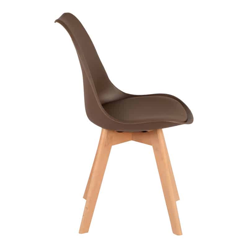 Καρέκλα Gaston PP-PU καφέ απόχρωση- φυσικό πόδι 43x51x75εκ - Image 3