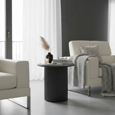 Βοηθητικό τραπέζι Dovel mdf σε μαύρη απόχρωση Φ50x45εκ