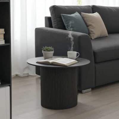 Τραπέζι σαλονιού Dovel mdf σε μαύρη απόχρωση Φ70x40εκ
