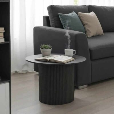 Τραπέζι σαλονιού Dovel mdf σε μαύρη απόχρωση Φ70x40εκ