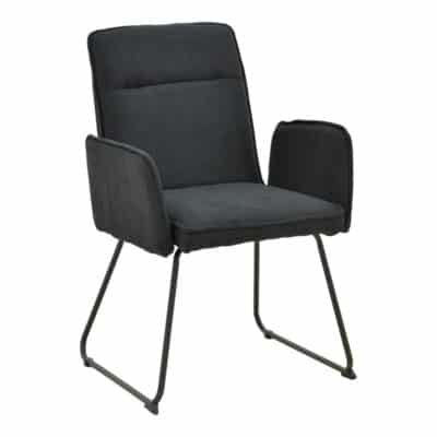 Πολυθρόνα Essential ύφασμα μαύρο-πόδι μαύρο μεταλλικό 55.5x59x89εκ