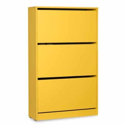 Παπουτσοθήκη ανακλινόμενη Step 18 ζεύγων σε χρώμα κίτρινο 73x26x119εκ