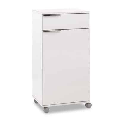 Ντουλάπι Chad τροχήλατο με συρτάρι λευκό gloss 50x40x100εκ