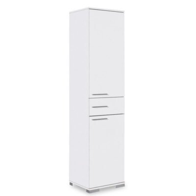 Ντουλάπι-στήλη Chad με συρτάρι λευκό gloss 45x40x187εκ