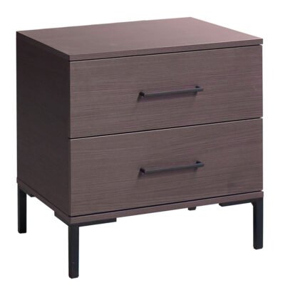 Κομοδίνο Calliope με 2 συρτάρια wenge-μαύρο 55x44x57εκ