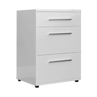 Κομοδίνο Elegance με 3 συρτάρια σε λευκή απόχρωση 40x39x57εκ