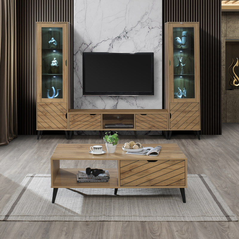 Έπιπλο τηλεόρασης Thelma sonoma μελαμίνης 150x40x41.6εκ - Image 2