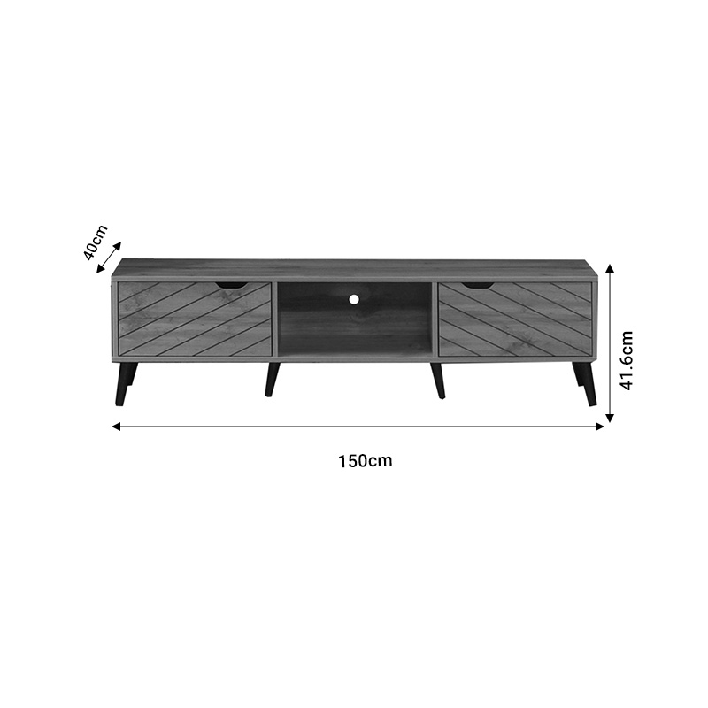 Έπιπλο τηλεόρασης Thelma sonoma μελαμίνης 150x40x41.6εκ - Image 4