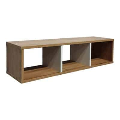 Ραφιέρα τοίχου Flevior σε sonoma με λευκή απόχρωση 90x22x25.6εκ