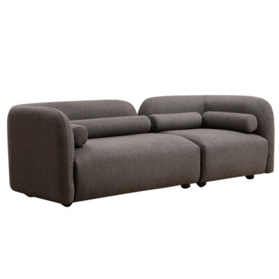 Καναπές 3θέσιος Tranquil ύφασμα μπουκλέ γκρι 228x90x74εκ