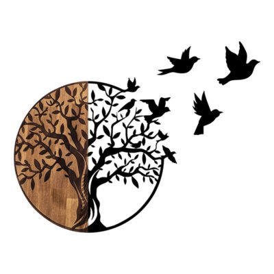 Διακοσμητικό τοίχου Benanje ξύλο πεύκου σε φυσική απόχρωση με μαύρο μέταλλο 92x3x71εκ