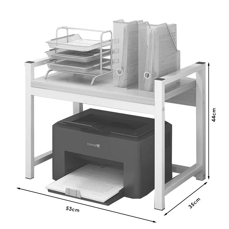 Ραφιέρα επιδαπέδια Cadia μέταλλο λευκό-φυσικό 53x35x44εκ - Image 3
