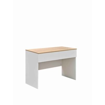 Γραφείο εργασίας Beleton με συρτάρια mdf σε SONOMA με λευκή απόχρωση 100x50x75εκ