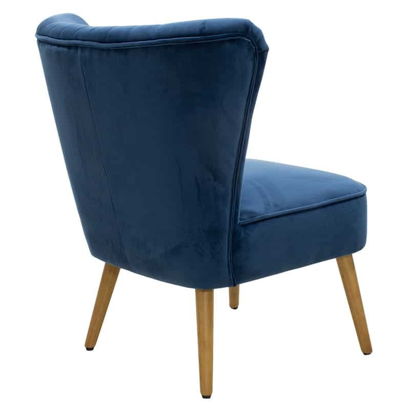 Πολυθρόνα Stork βελούδο σκούρο μπλε-φυσικό 68x54x78εκ - Image 2