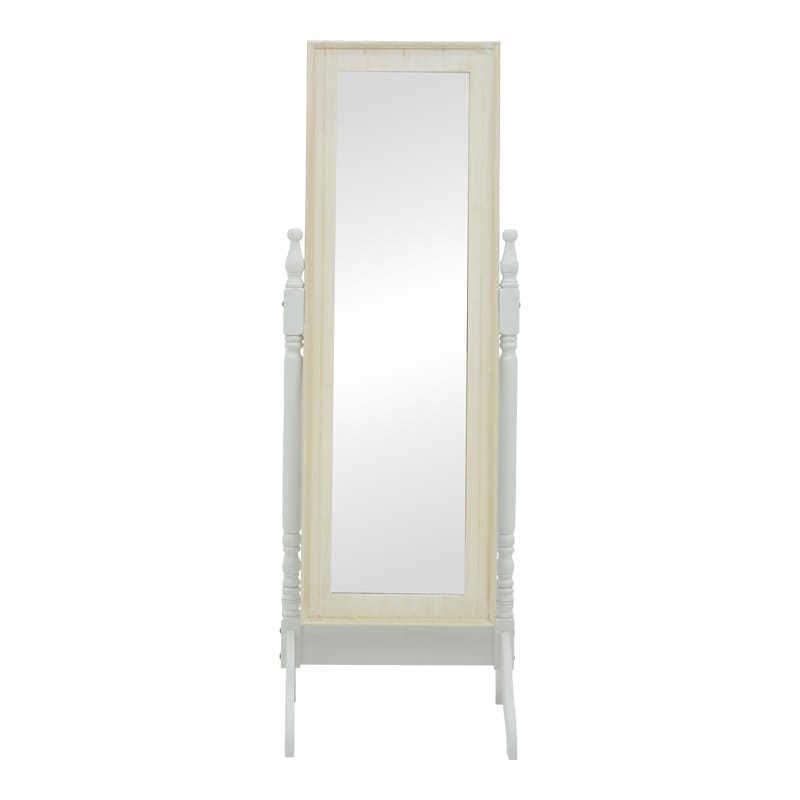 Καθρέπτης Malone Inart mdf σε λευκή αντικέ απόχρωση 55x50x160εκ - Image 2