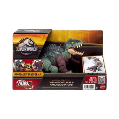 Mattel Jurassic World: Fierce Changers Massive Stretch - Giganotosaurus  Nasutoceratops (HPD34)