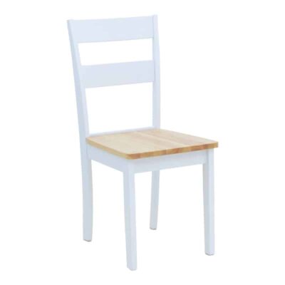 Καρέκλα York σε λευκή-φυσική απόχρωση 39.5x47.5x89εκ