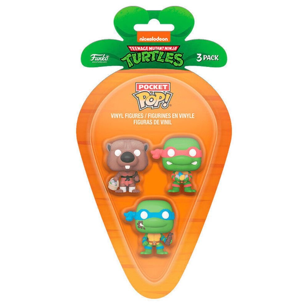 Funko 3-Pack Carrot Pocket Pop!: Teenage Mutant Ninja Turtles - Leonardo/Raphael/Splinter Vinyl Figures