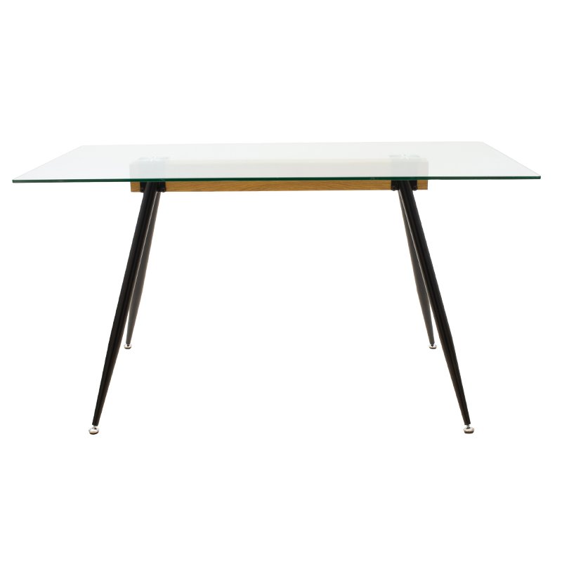Τραπέζι Astrid γυάλινο 10χιλ - πόδι μαύρο 140x80x75εκ - Image 2