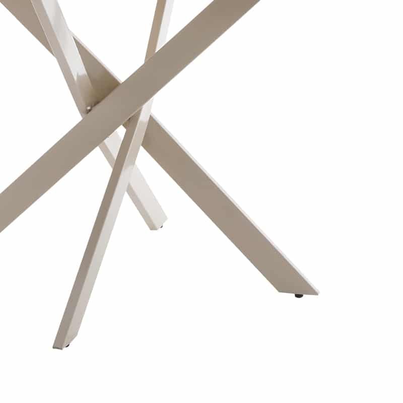 Τραπέζι Dammero mdf κρεμ απόχρωση με πόδι κρεμ μέταλλο Φ100x75εκ - Image 3