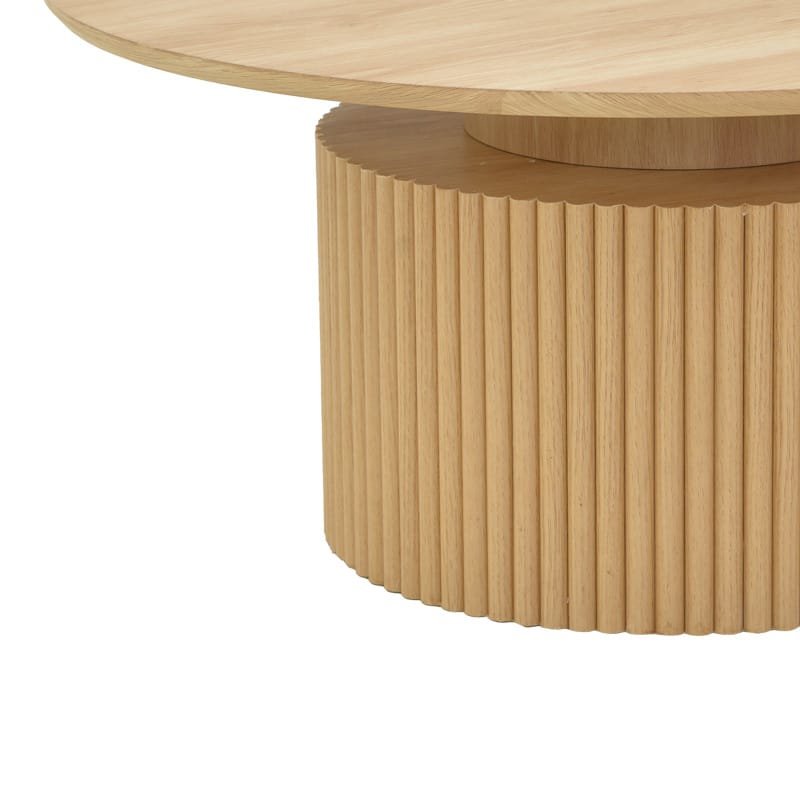 Τραπέζι σαλονιού Opols mdf σε φυσική απόχρωση Φ90x42εκ - Image 4