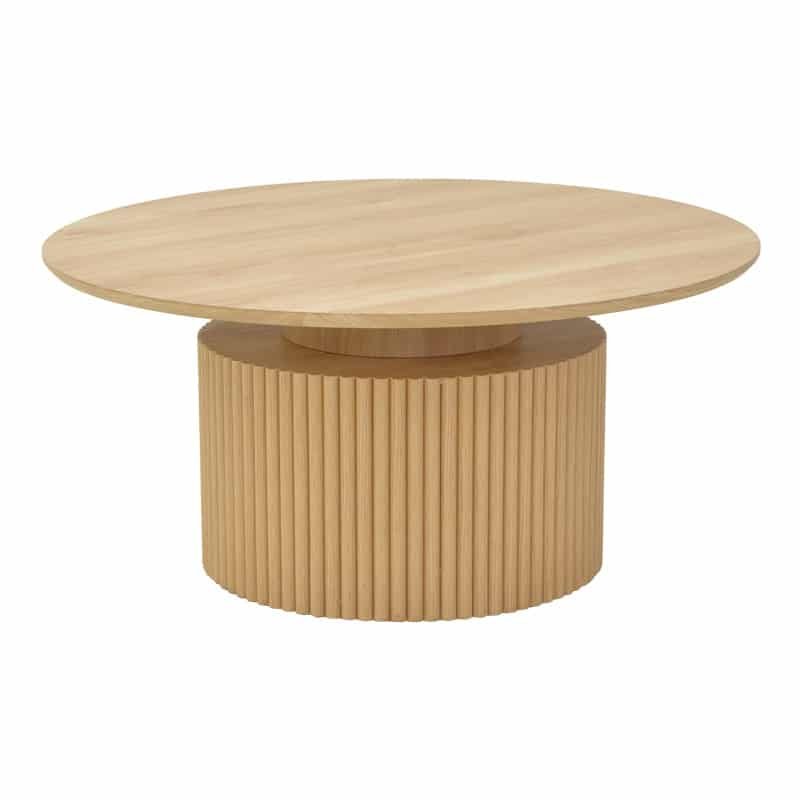 Τραπέζι σαλονιού Opols mdf σε φυσική απόχρωση Φ90x42εκ
