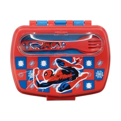 Stor: Marvel: Spider-Man Arachnid Grid - Funny Sandwich Box With Cutlery (74709)