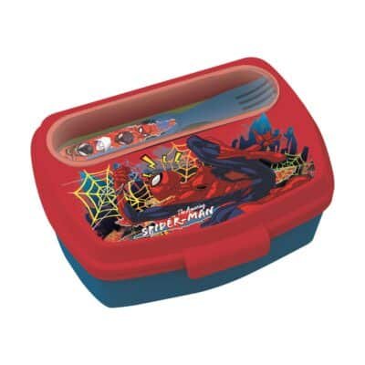 Stor: Marvel Spiderman Moving Target - Funny Sandwich Box With Cutlery (83509)