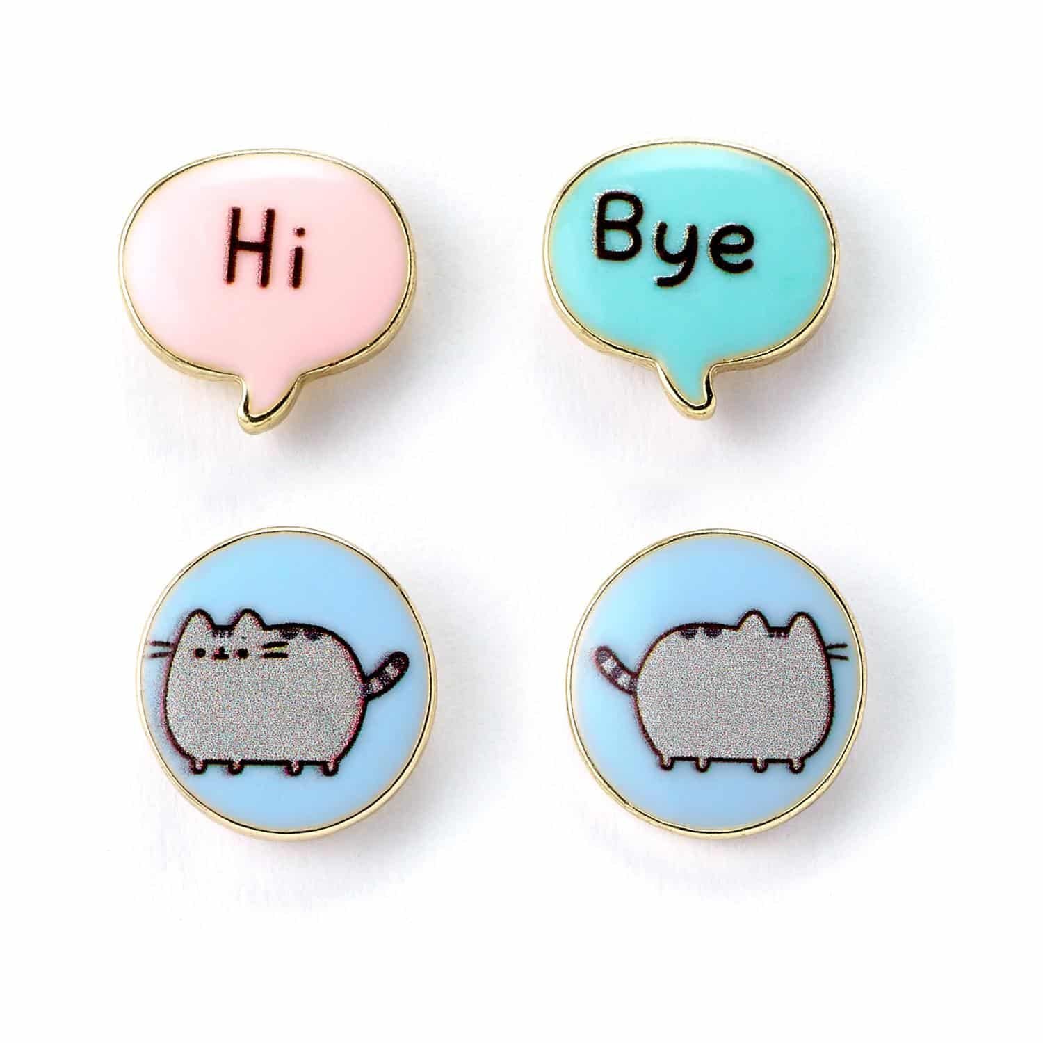 Carat Shop Pusheen - the Cat "Hi , Bye" Stud Earrings Set (PTCES103)