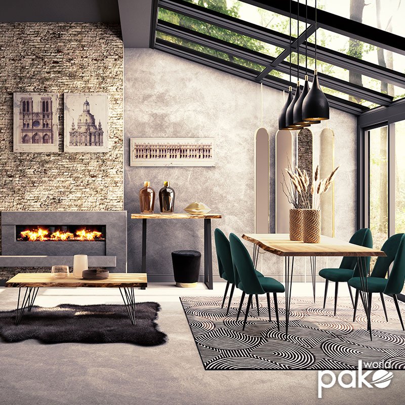 Τραπέζι μπαρ-κονσόλα Miles μασίφ ξύλο 4εκ φυσικό-πόδι μαύρο 120x53x97εκ - Image 3