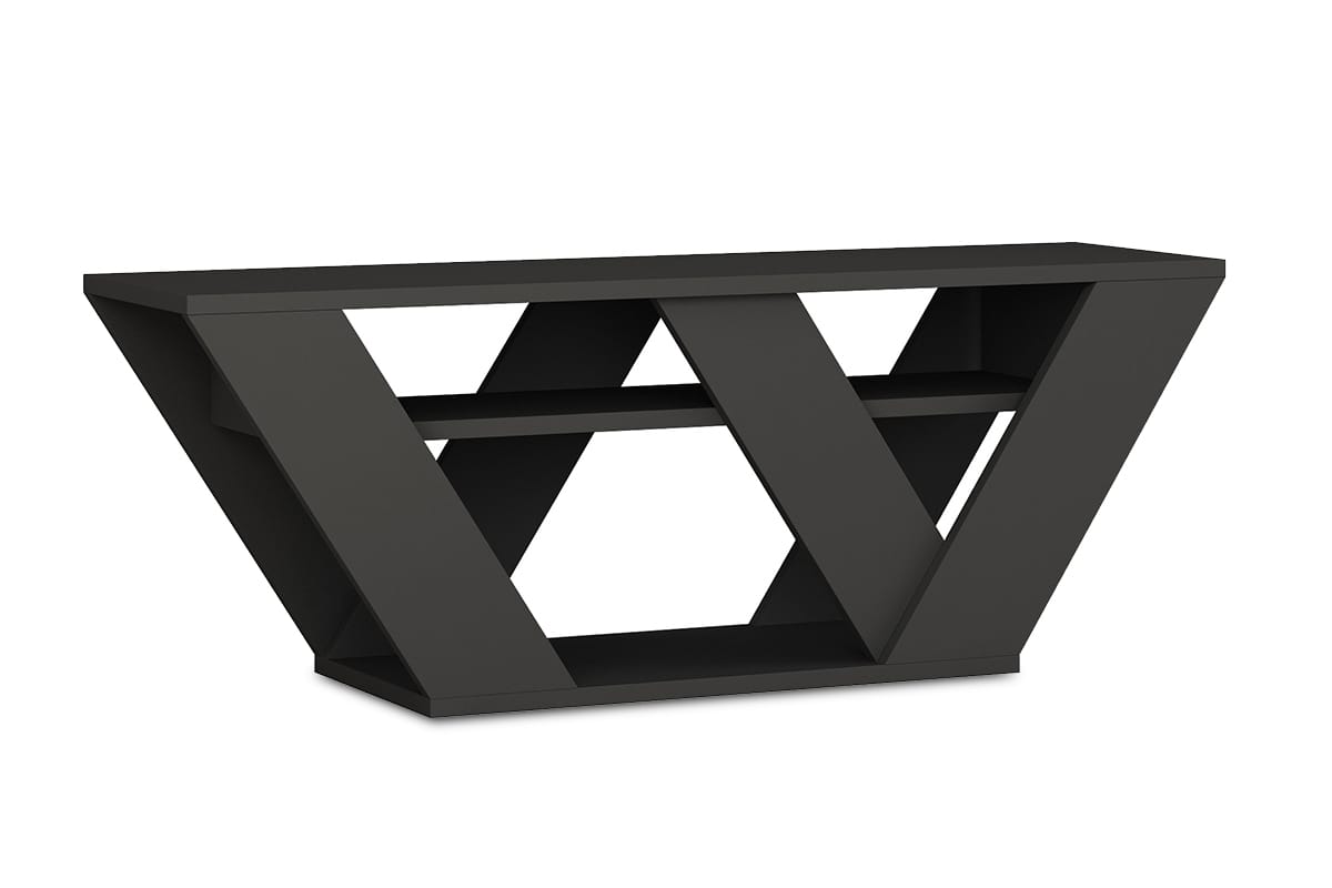 Έπιπλο τηλεόρασης Pipralla ανθρακί 110x30x40εκ - Image 3