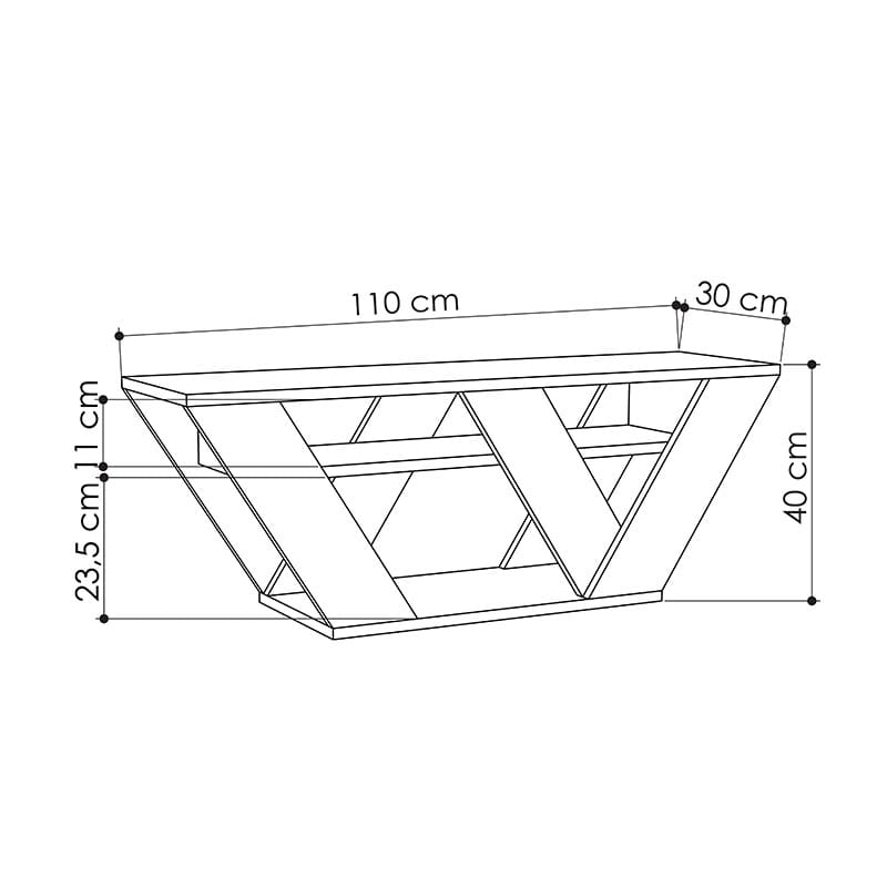 Έπιπλο τηλεόρασης Pipralla λευκό 110x30x40εκ - Image 4