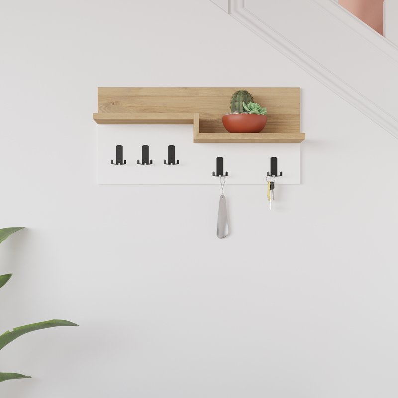 Κρεμάστρα τοίχου Harm SONOMA-λευκό μελαμίνης 65x15x31εκ - Image 2