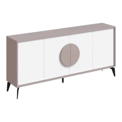 Μπουφές Gora σε λευκή με μόκα απόχρωση  180x35.6x82εκ