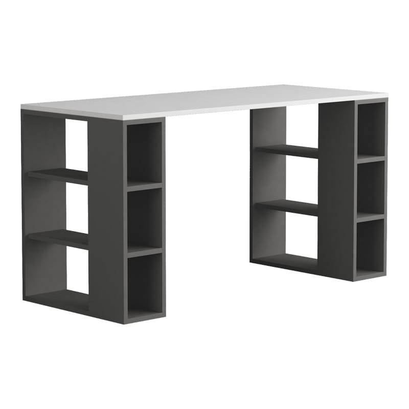 Γραφείο Colmar σε λευκή-ανθρακί απόχρωση 140x60x75εκ